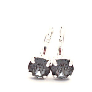 Swarovski Crystal 8mm Silver Night Earrings